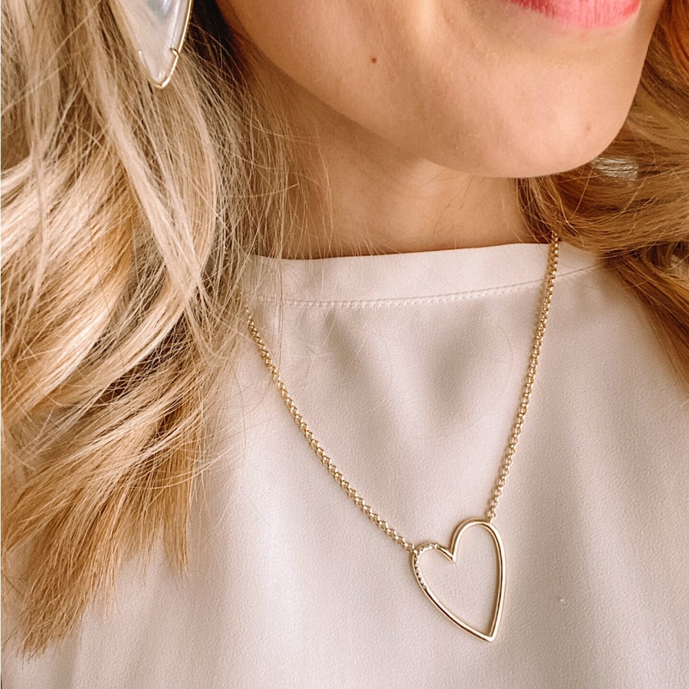 NWT Ansley Heart Rose Gold Pendant Necklace by Kendra Scott